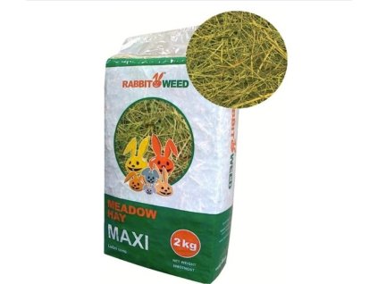 Seno pro hlodavce RabbitWeed, luční, 2 kg / 100 l