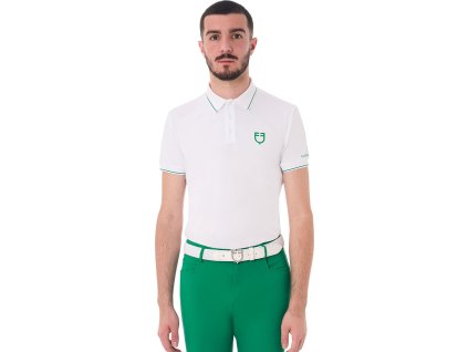 Triko tréninkové Equestro, pánské, white/ultramarine green