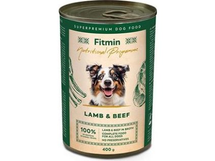 Konzerva pro psy Fitmin NP, jehněčí a hovězí, 400 g