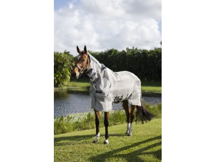 Deka proti hmyzu Rambo Protector Integrated, s krkem, silver/navy, white & beige