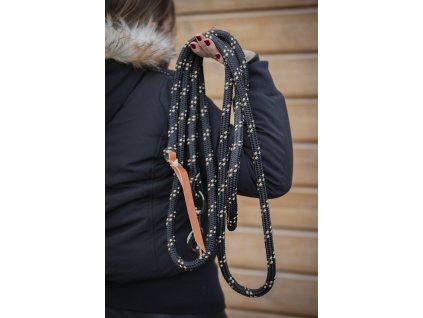 Vodítko pracovní Ethological Penelope, 3,5 m, black/caramel