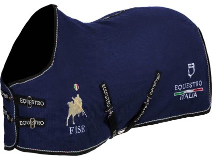Deka odpocovací Cuddle Waffle X Fise Equestro, navy blazer