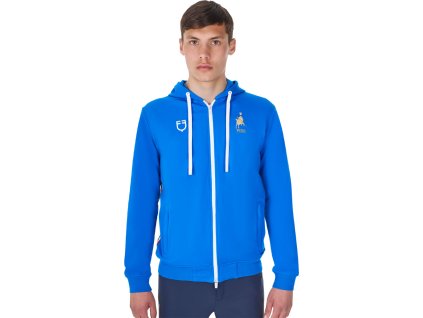 Mikina s kapucí X Fise Equestro, pánská, azzurro savoia