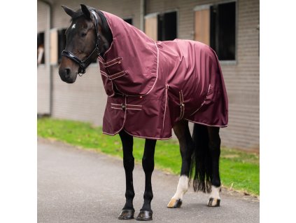 Deka výběhová Basic Imperial Riding, s krkem, s fleecem, deep red