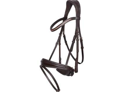 Uzdečka anatomická Fria Imperial Riding, hnědá
