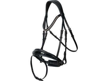 Uzdečka anatomická Fria Imperial Riding, black lack/crystal