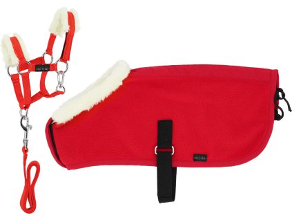 Sada ohlávky a deky Pony Academy Equithème, mini, red