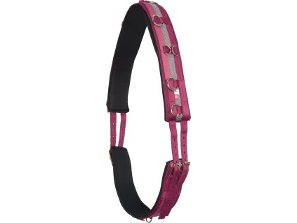 Obřišník lonžovací Deluxe Imperial Riding, rose/bordeaux/silver