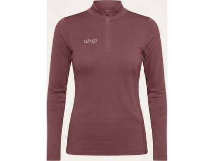 Triko se zipem Merino UHIP, s dlouhým rukávem, dámské, sassafra