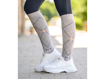 Podkolenky Argyle ELT, pár, chrome grey