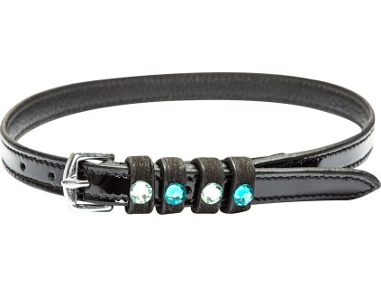 Řemínky ke špornám Pardouz Imperial Riding, pár, black lack/zircon
