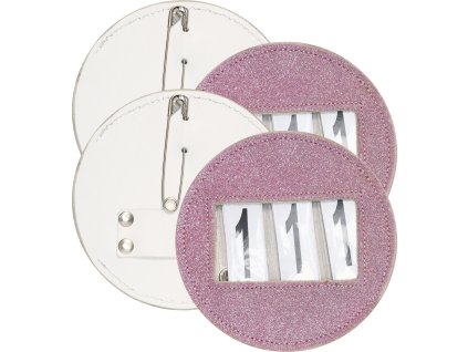 Číslo startovní Glitter Round Imperial Riding, 2 ks, třímístné, pink