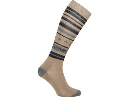 Podkolenky Stripy Sparkle Imperial Riding, pár, cappuccino