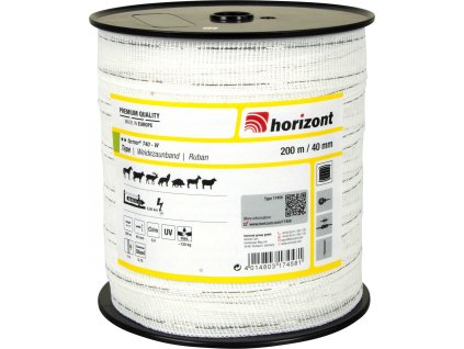Páska k elektrickému ohradníku Farmer Horizont, 200 m, 40 mm, bílá