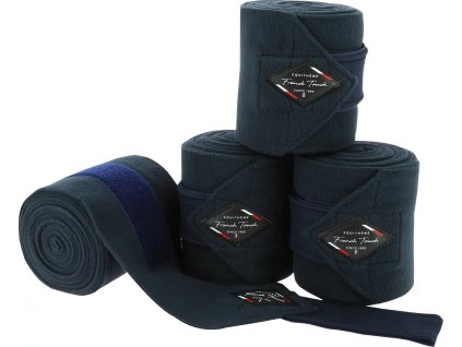 Bandáže French Touch Equithème, 4 ks, 2,5/3 m, navy
