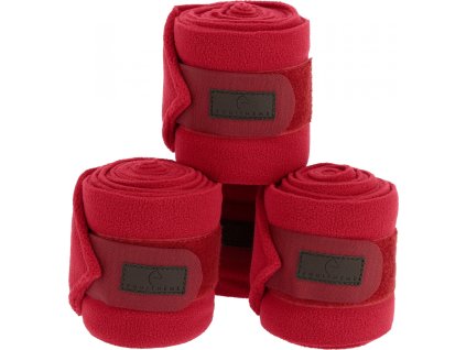 Bandáže Polo Equithème, 4 ks, 3 m, red