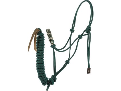 Ohlávka provazová s vodítkem Deco Norton, green/beige