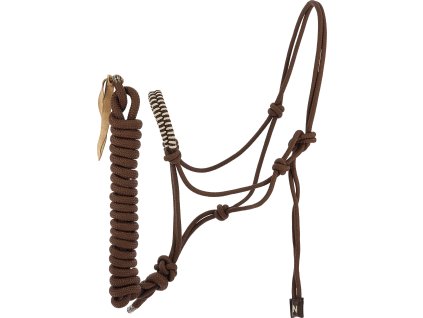 Ohlávka provazová s vodítkem Deco Norton, brown/beige