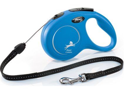 Vodítko Classic NEW FLEXI, lanko, 8 m/12 kg, modré