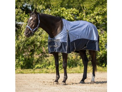 Deka výběhová QHP, s fleecem, misty blue