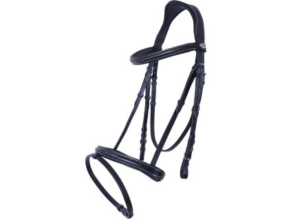 Uzdečka Luxury Stitched II. QHP, černá (Velikost SHETTY)
