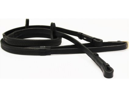 Otěže Rubber k uzdečce Rambo Micklem, 120/140 cm, černé