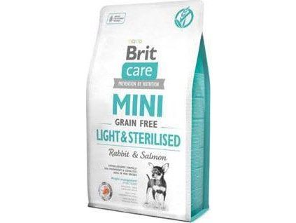 70836 1 brit care dog mini grain free light sterilised 400g