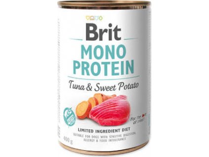 Konzerva pro psy Brit, Mono Protein Tuna & Sweet Potato, 400 g