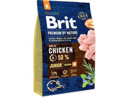 Granule pro psy Brit Premium by Nature Junior M, 3 kg