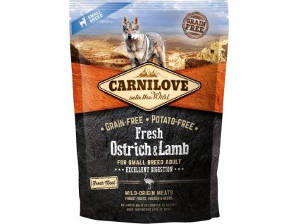 Granule pro psy Carnilove, Fresh Ostrich&Lamb, pro malá plemena, 1,5 kg