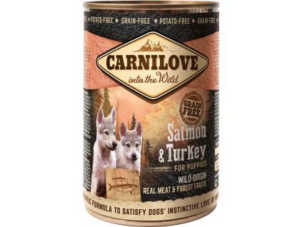 Konzerva pro štěňata Carnilove Wild Meat Salmon & Turkey, 400 g