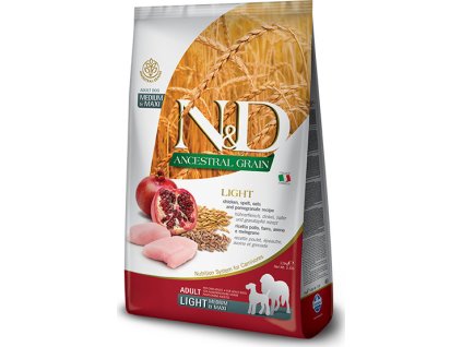 N&D LG DOG Light M/L Chicken&Pomegranate 12 kg