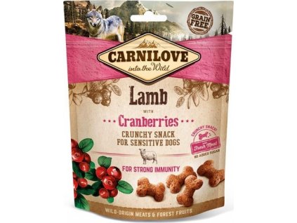 Pochoutka pro psy Crunchy Snack Lamb&Cranberries Carnilove, 200 g