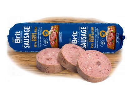 Salám pro psy Brit, Beef & Fish-Sport formula, 800 g