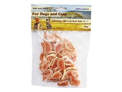 Pochoutka Kuřecí s treskou roláda měkká 80 g