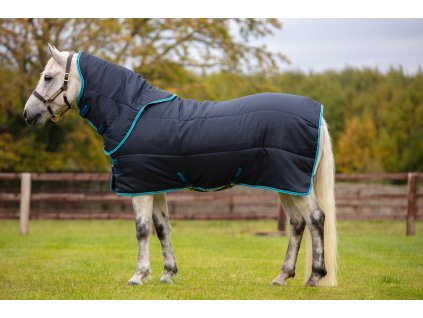 Deka stájová Amigo Plus Pony, s krkem, 200 g, navy/electric blue