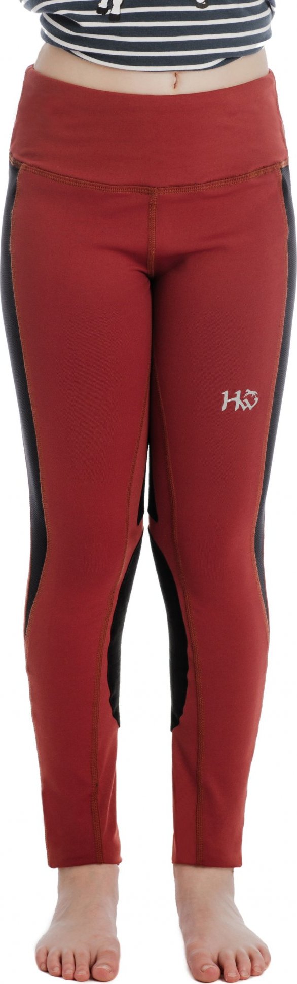 Legíny jezdecké Horseware s kolenními záplatami , dětské, redwood Velikost: 11-12 let