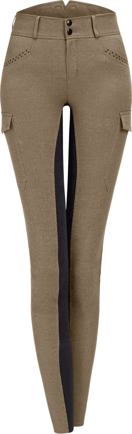 Rajtky Edda ELT s celokoženým sedem, vyšším pasem, chocolate brown/black Velikost: 38