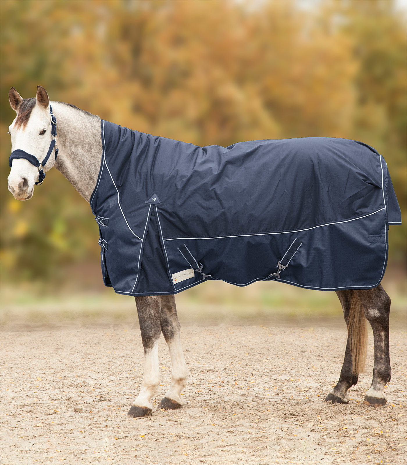 WALDHAUSEN Deka výběhová Comfort Waldhausen, s vyšším krkem, 200 g, night blue Délka zad: 145 cm