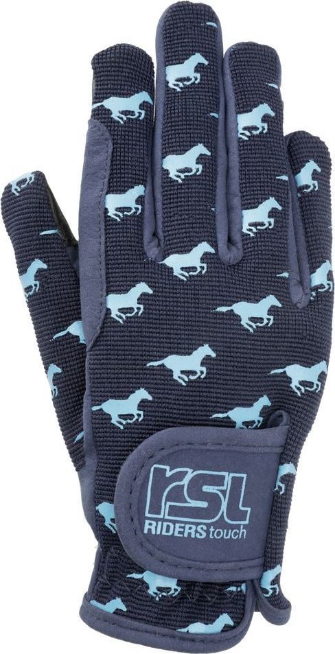 RSL Rukavice jezdecké Norway Summer RSL, dětské, navy/light blue Velikost: 3XS