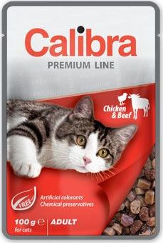 Calibra Cat  kapsa Premium Adult Chicken & Beef 100 g
