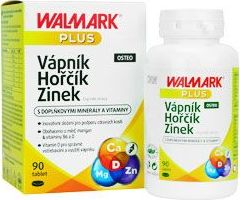 Humánní přípravky Vápník, Hořčík a Zinek Osteo Walmark, 90 tbl