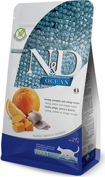 N&D (Farmina Pet Foods) N&D GF OCEAN CAT Adult Herring, Pumpkin & Orange 300 g