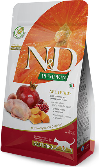 N&D (Farmina Pet Foods) N&D GF Pumpkin CAT NEUTERED Quail & Pomegranate 5 kg