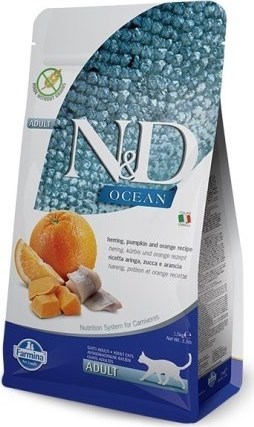 N&D (Farmina Pet Foods) N&D GF OCEAN CAT Adult Herring, Pumpkin & Orange 5 kg