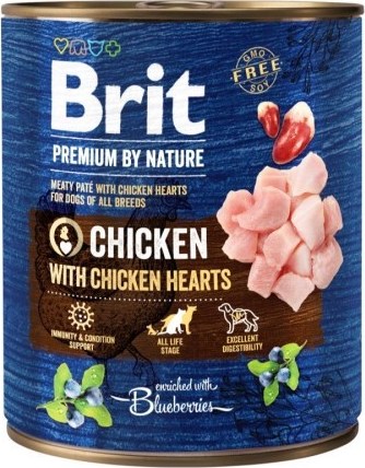Brit Premium Dog by Nature  konz Chicken & Hearts 800 g