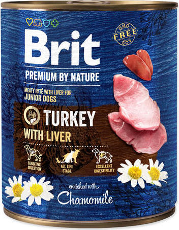 Brit Premium Dog by Nature  konz Turkey & Liver 800 g