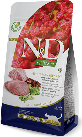 N&D (Farmina Pet Foods) N&D GF Quinoa CAT Weight Management Lamb & Broccoli 5 kg