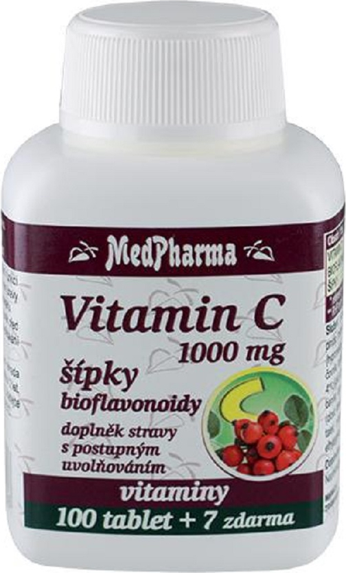 MedPharma Vitamin C s šipky MedPharma, 1000 mg/100 tbl +7zdarma