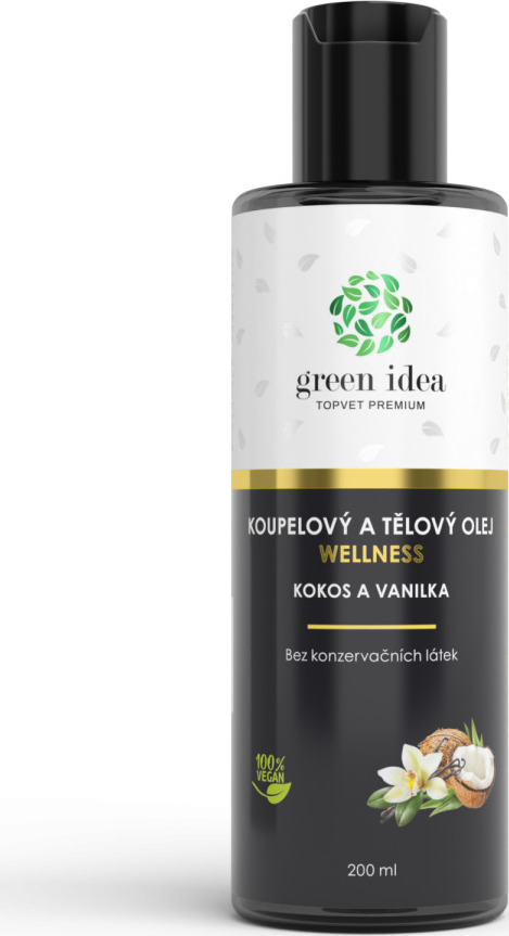 Green idea Olej koupelový kokos a vanilka GREEN IDEA, 200 ml